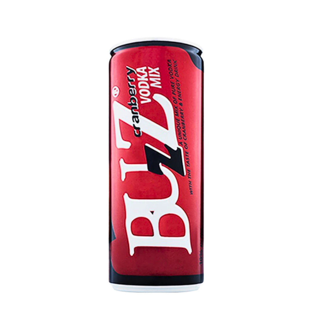 Buzz Cranberry vodka mix can 250ml
